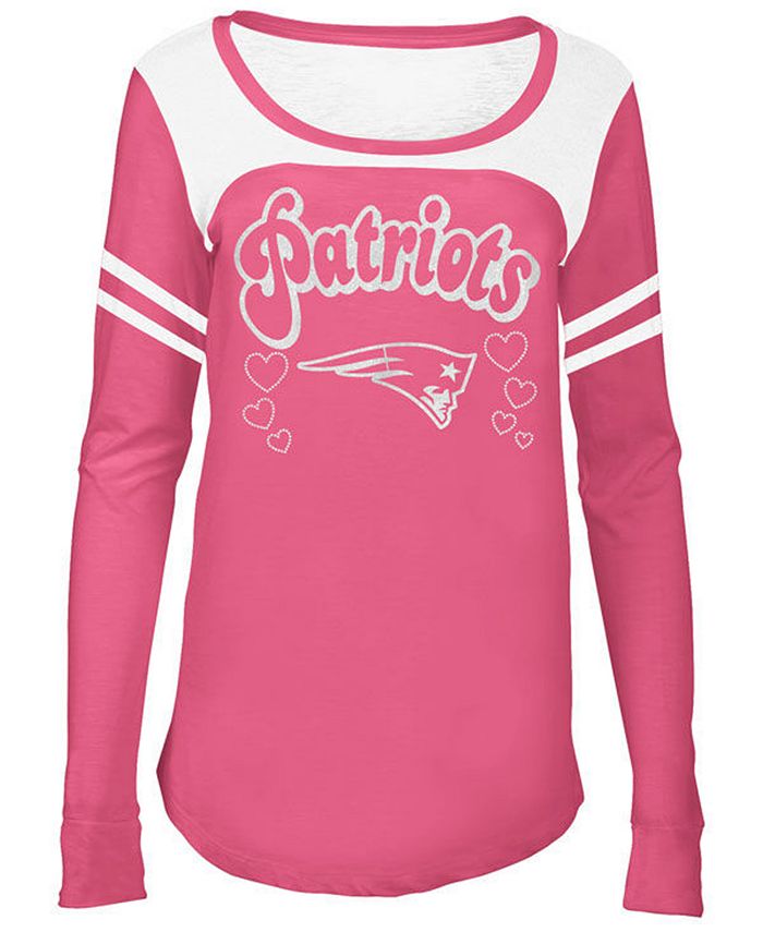 5th & Ocean New England Patriots Pink Slub Long Sleeve T-Shirt, Girls  (4-16) - Macy's