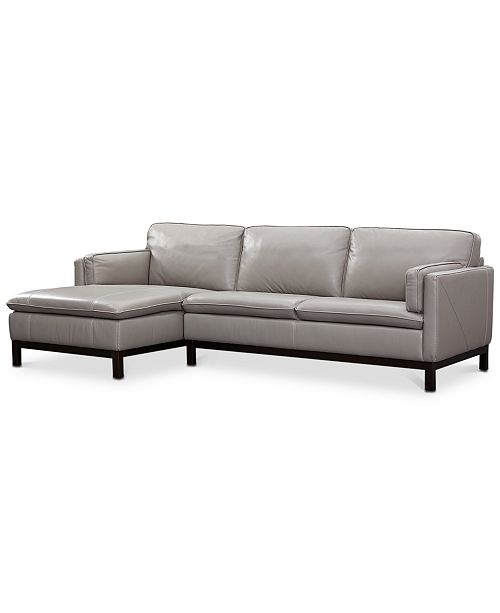 Furniture CLOSEOUT! Ventroso 2Pc. Leather Chaise Sectional Sofa, Created for Macy's & Reviews