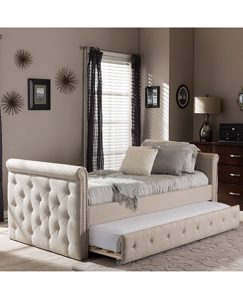 BLUSH & BRASS Swamson Twin Daybed with Roll-Out Trundle ...