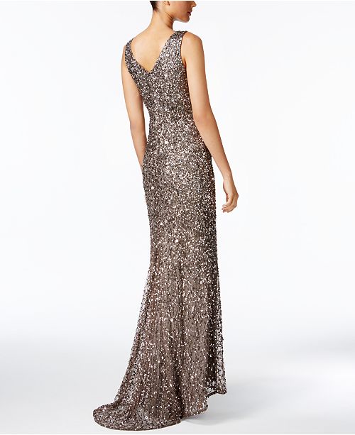 Adrianna Papell Sequined Mermaid Gown & Reviews - Dresses - Women - Macy's