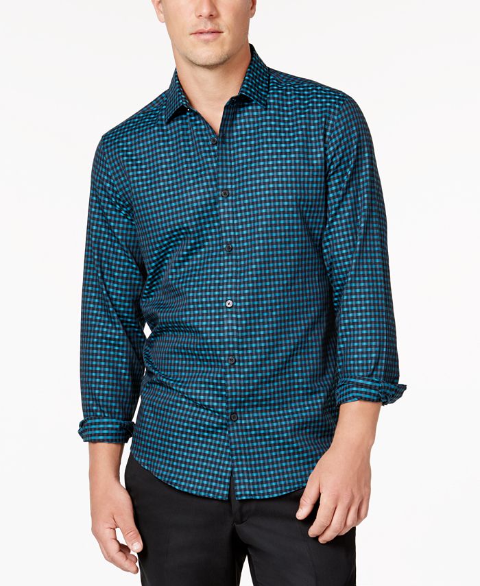 Alfani Men's Levon Checked Shirt, Created for Macy's & Reviews - Casual ...