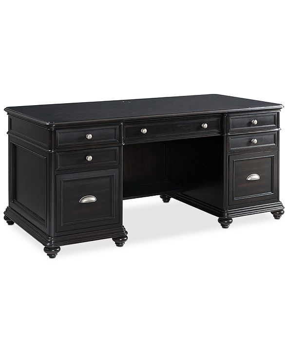 Furniture Clinton Hill Ebony Home Office Executive Desk, Created for
