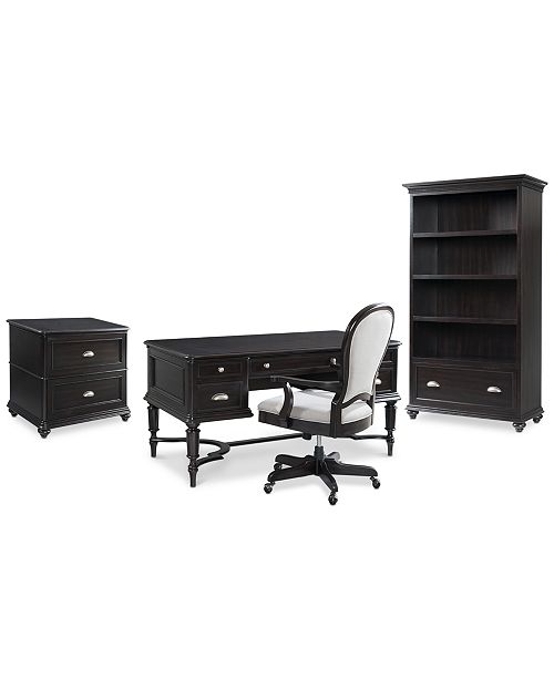 Furniture Clinton Hill Ebony Home Office Furniture Set 4 Pc Set