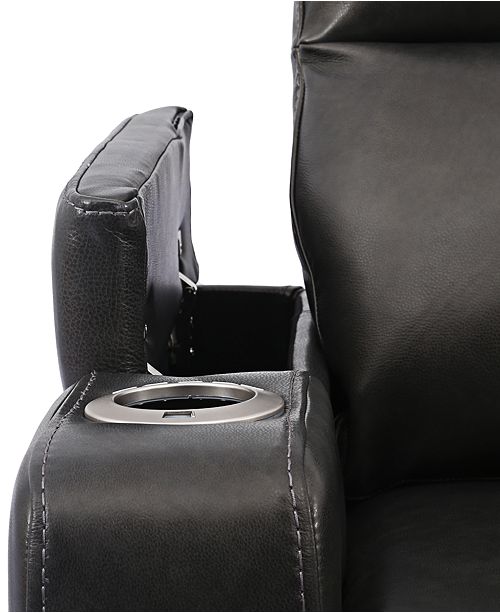 Furniture Oaklyn 61" Leather Loveseat With Power Recliners, Power