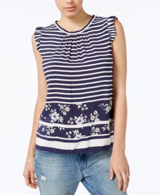 Maison Jules Mixed Print Top Created for Macy s Macy s