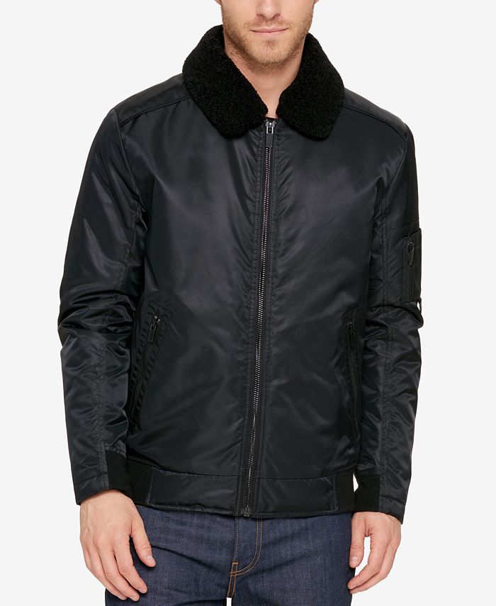 Kenneth Cole Men's A1 Bomber Jacket With Removable Collar - Macy's