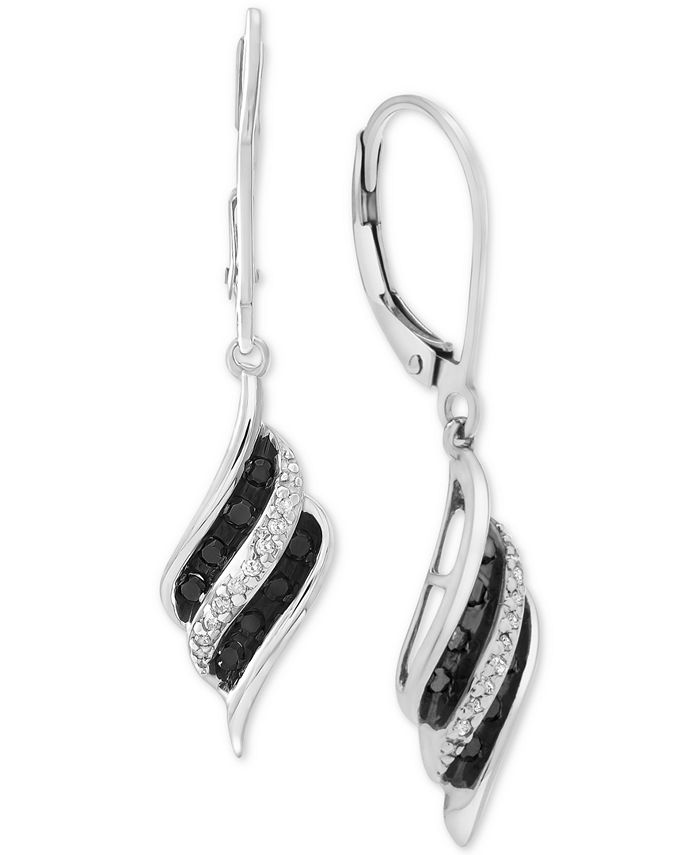 Macy's Diamond Drop Earrings (1/4 ct. t.w.) in Sterling Silver Macy's