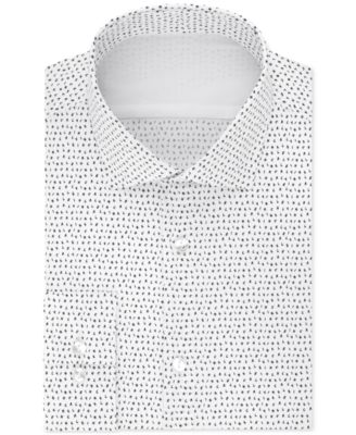 Calvin Klein - Men's Extra-Slim Fit Thermal Stretch Performance Logo Print Dress Shirt