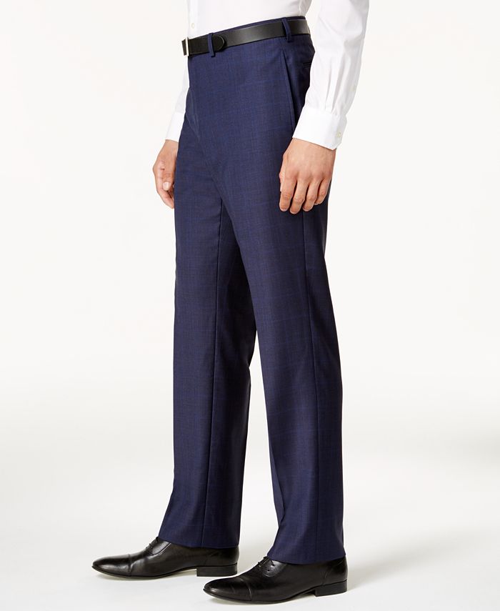 Lauren Ralph Lauren Men's Big & Tall Slim-Fit Dark Blue Tonal Plaid ...