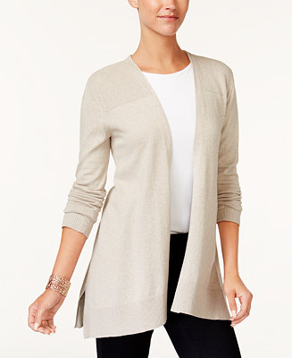 Style & Co Mixed-Knit Open Cardigan, Created for Macy's - Macy's