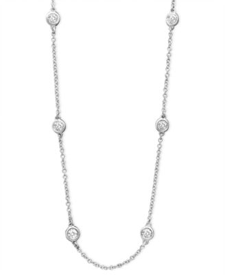 Trio by EFFY&reg; Diamond Seven Station Necklace 16-18" (1/2 ct. t.w.) in 14k White, Yellow or Rose Gold