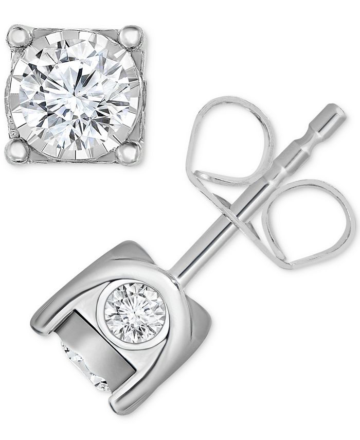 TruMiracle Diamond Stud Earrings (5/8 ct. t.w.) in 14k Gold or White ...