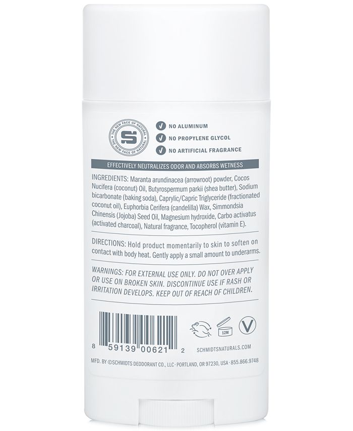 Schmidt's Deodorant Charcoal + Magnesium Deodorant Stick Macy's