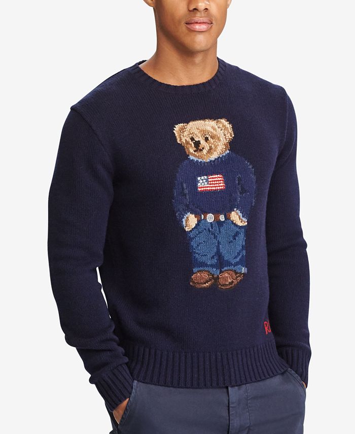 Polo Ralph Lauren Mens Iconic Polo Bear Wool Sweater Macys 
