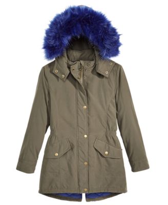S Rothschild & CO - Hooded Parka with Faux-Fur Trim, Big Girls (7-16)