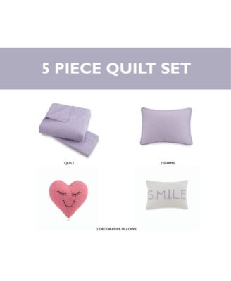 Heart 5-Pc. Quilt Set, Full/Queen