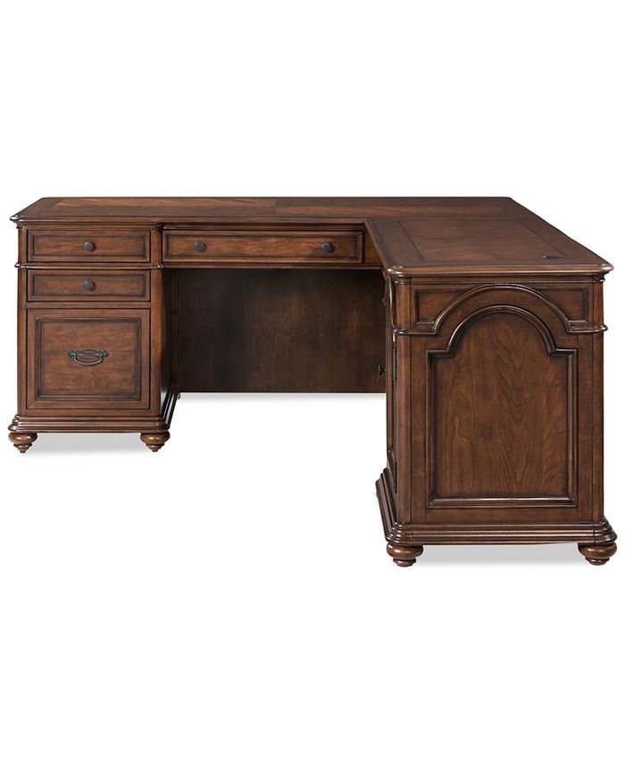 Furniture Clinton Hill Cherry Home Office LShaped Desk & Reviews