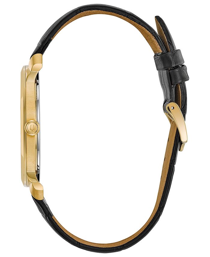 Bulova Men's Black Leather Strap Watch 41mm 97A123 Macy's