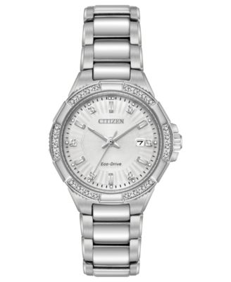 Citizen - Women's Eco-Drive Riva Diamond Accent Stainless Steel Bracelet Watch 30mm