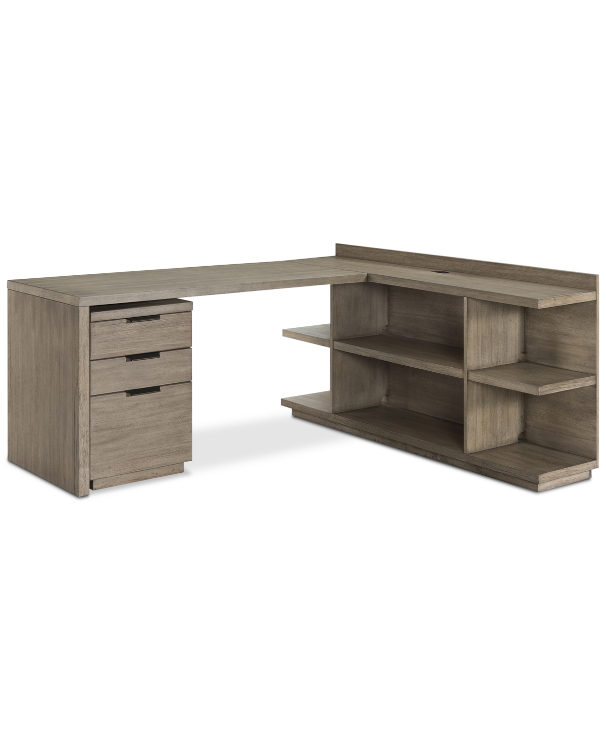 Ridgeway Home Office Furniture, 3-Pc. Set (Return Desk, Peninsula Usb Outlet Bookcase & Mobile File Cabinet), Created for Macy's - Tan