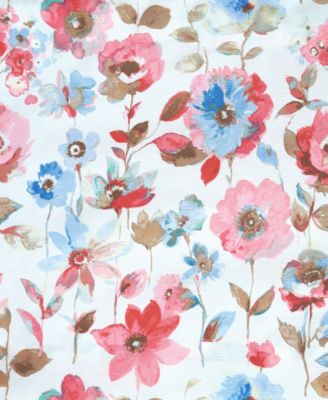 Deana Floral Semi-Sheer Rod Pocket Kitchen Curtain Set