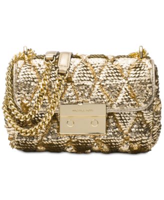 gold sparkly michael kors purse