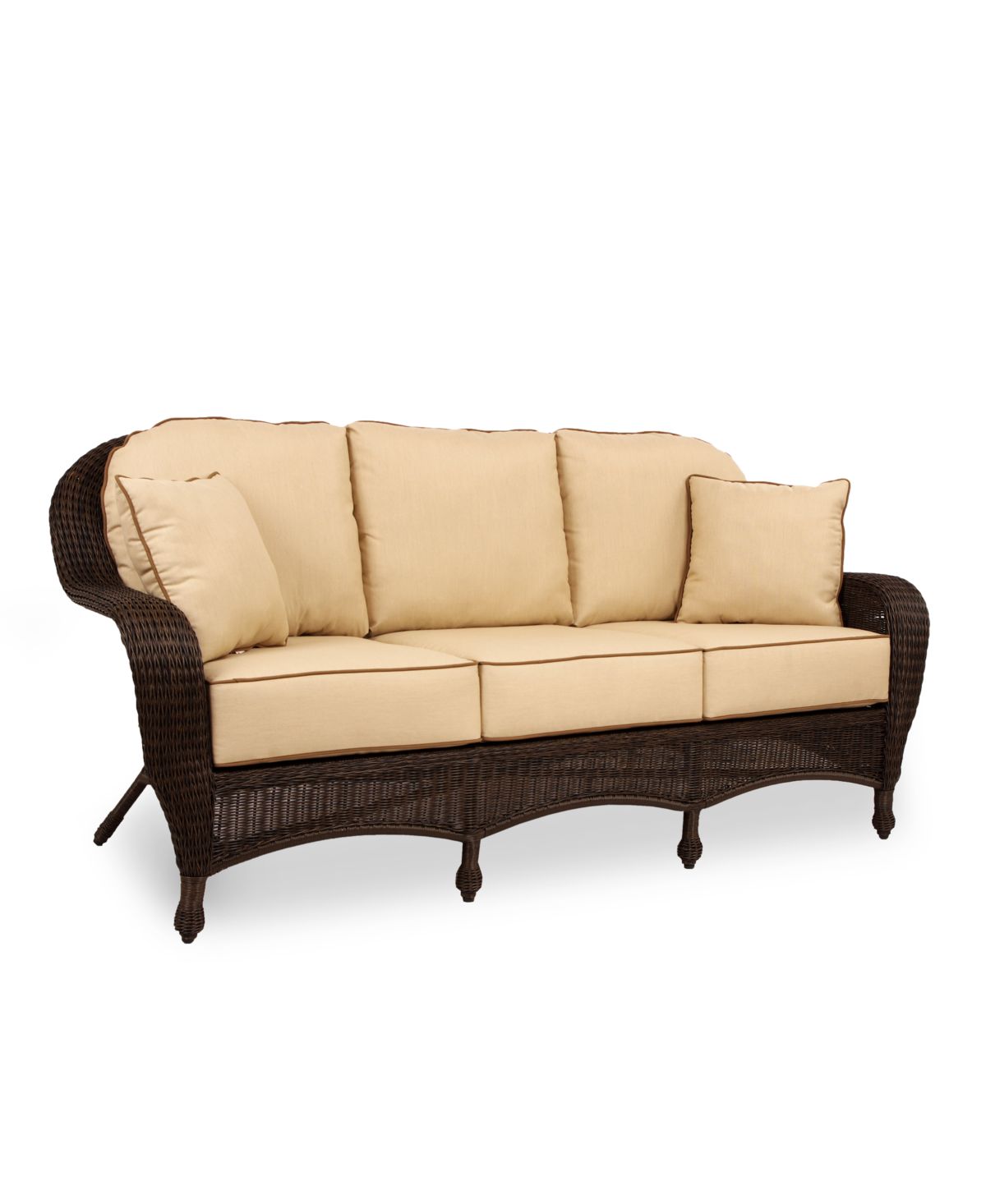 furniture monterey wicker outdoor sofa with sunbrella® cushions