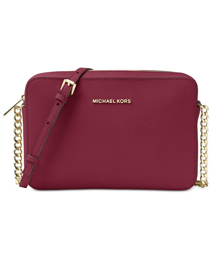 Michael Kors Jet Set Travel Large Leather Crossbody & Reviews - Handbags &  Accessories - Macy's