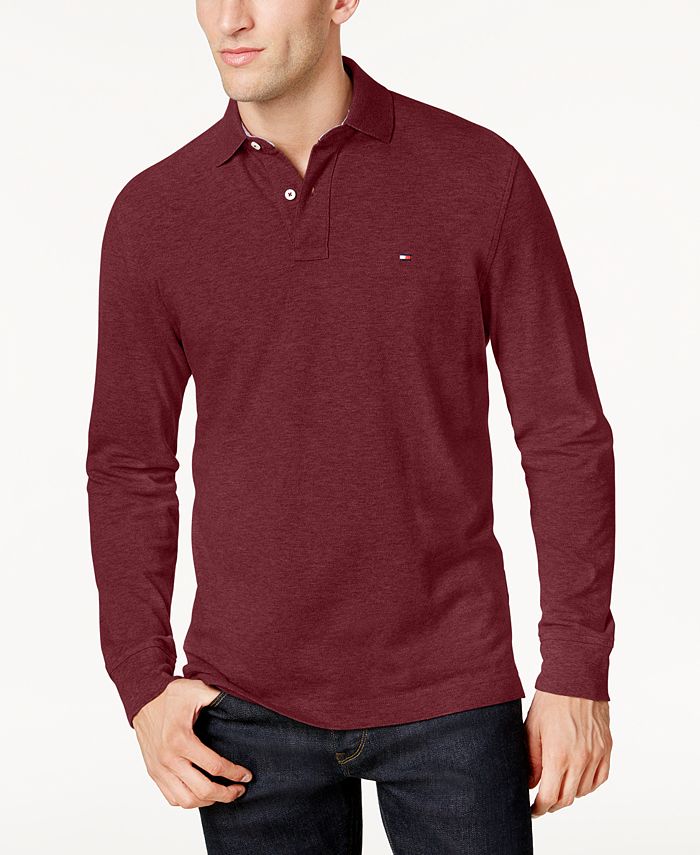 Tommy Hilfiger Men's Long-Sleeve Classic-Fit Polo, Created for Macy's ...