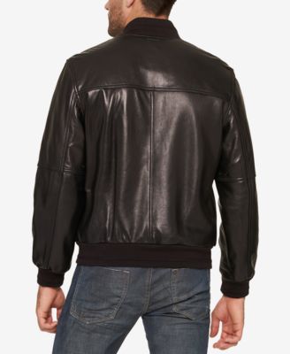 Marc New York Men's Summit Leather Bomber Jacket & Reviews - Coats ...