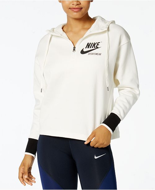 Nike Sportswear Archive Half-Zip Hoodie - Tops - Women - Macy's