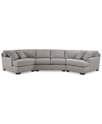 Furniture - Carena 3-Pc. Fabric Theater Sectional with Double Cuddler Chaise and Armless Loveseat, Created for Macy's