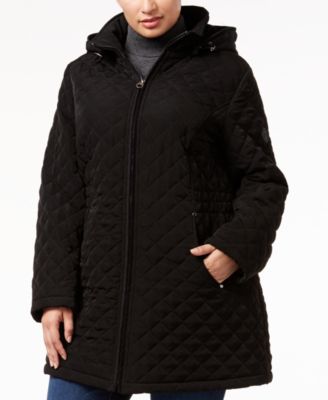 Laundry by Shelli Segal - Plus Size Hooded Quilted Coat