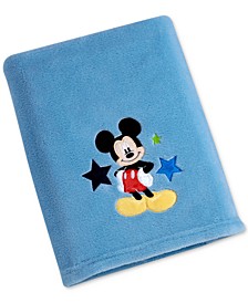 Disney Mickey Mouse Embroidered Appliqué Plush Blanket