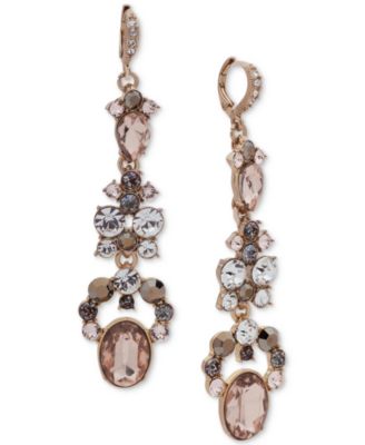 Givenchy Gold-Tone Multi-Crystal Linear Drop Earrings - Macy's