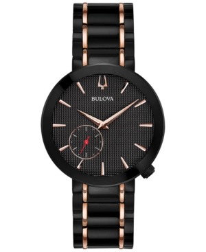 image of Limited Edition Bulova Women-s Special Latin Grammy Edition Dress Black & Rose Gold-Tone Stainless Steel Bracelet Watch 35mm