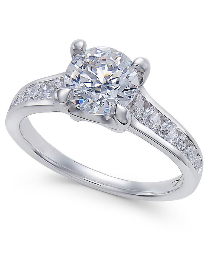 Macy's X3 Diamond Engagement Ring in 18k White Gold (2 ct. t.w ...