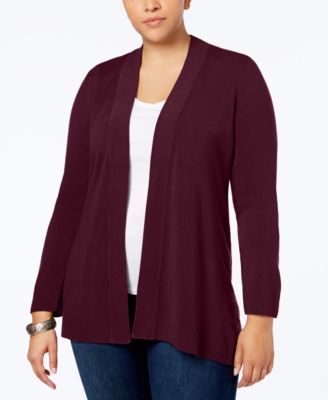 Karen Scott - Plus Size Open-Front Cardigan