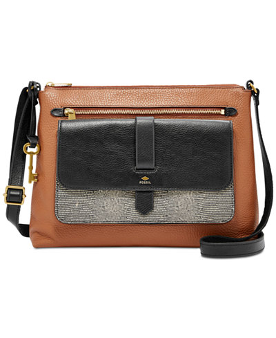 Fossil Kinley Medium Leather Crossbody - Handbags & Accessories - Macy&#39;s
