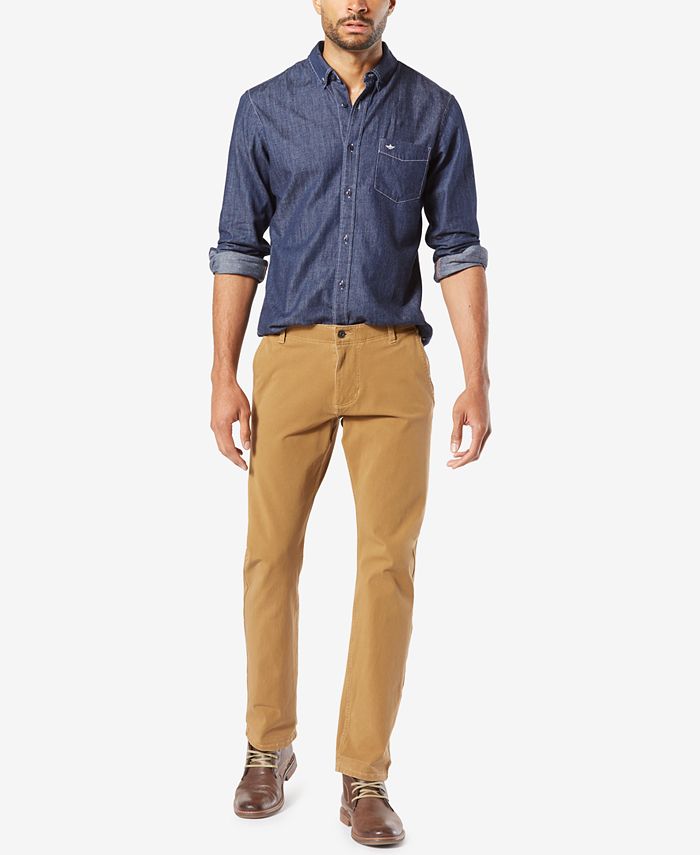 Dockers Menâs Alpha Smart 360 Flex Slim Tapered Fit Khaki Stretch Pants & Reviews - Pants - Men
