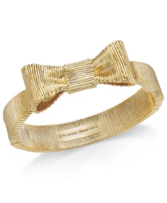 kate spade new york - Gold-Tone Engraved Bow Bangle Bracelet