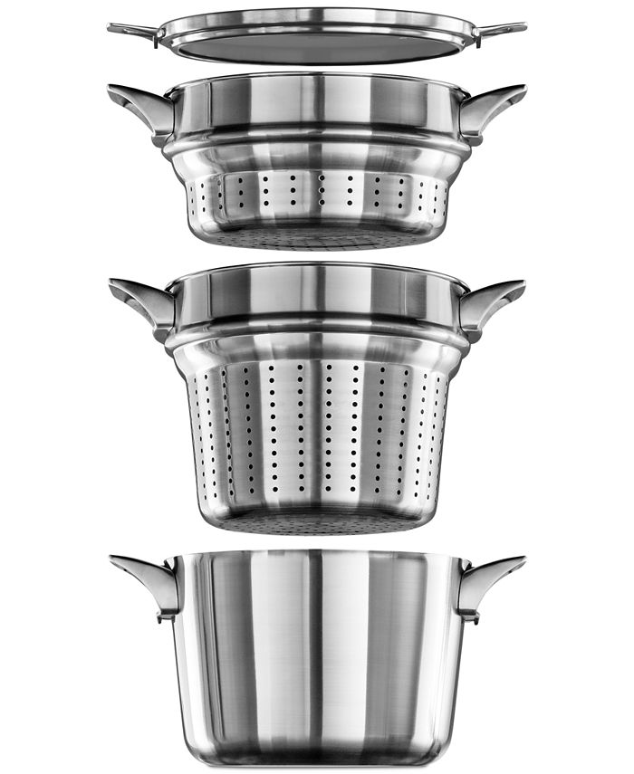 Calphalon Simply Stainless Steel 8 Qt. Covered Multi-Pot with Strainer &  Steamer Inserts - Macy's