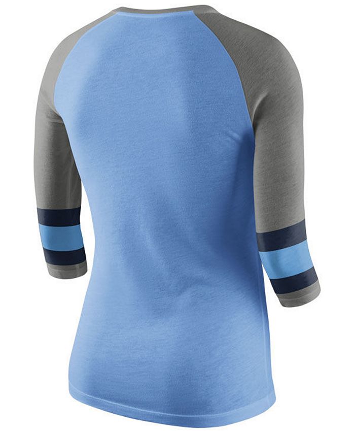 Nike Women's North Carolina Tar Heels Team Stripe Logo Raglan T-Shirt ...
