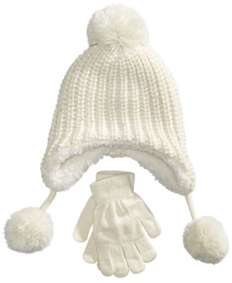 little girls hat and gloves