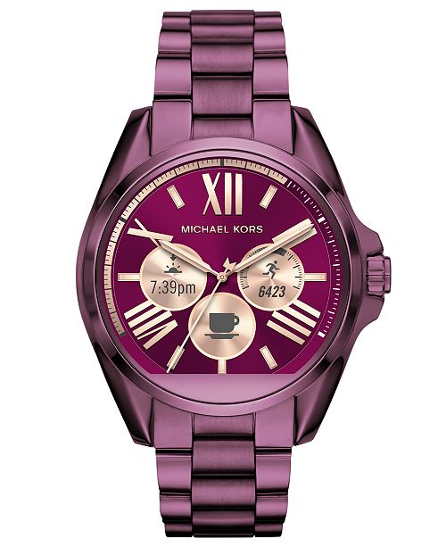 michael kors access mkt5017 bradshaw bracelet smart watch in purple