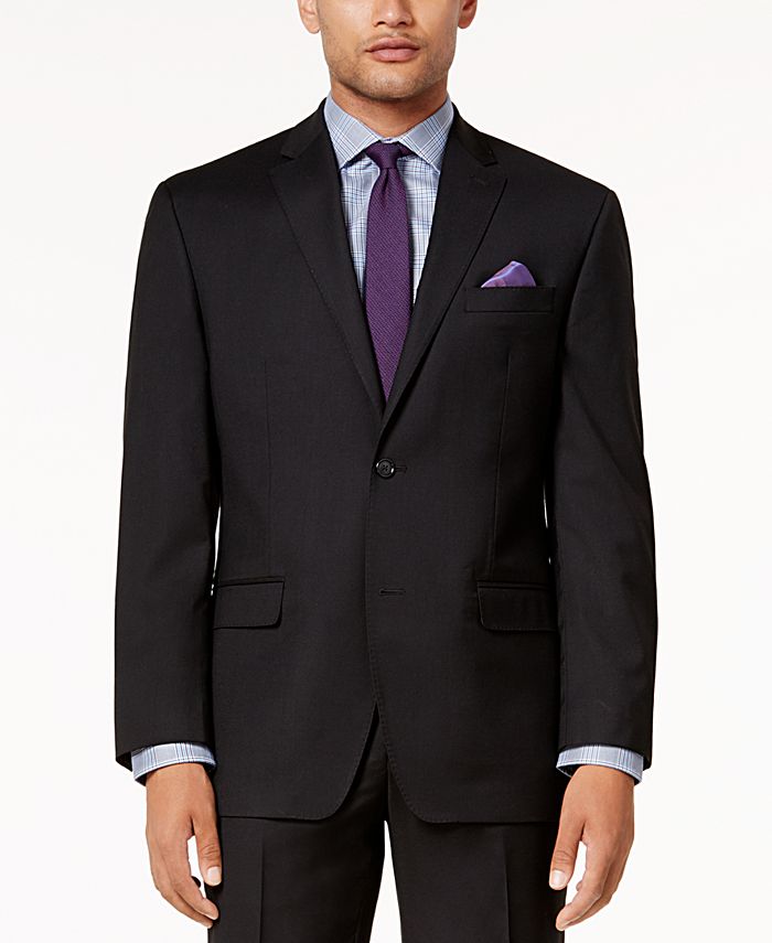 Sean John Men's Classic-Fit Stretch Solid Black Suit Jacket - Macy's