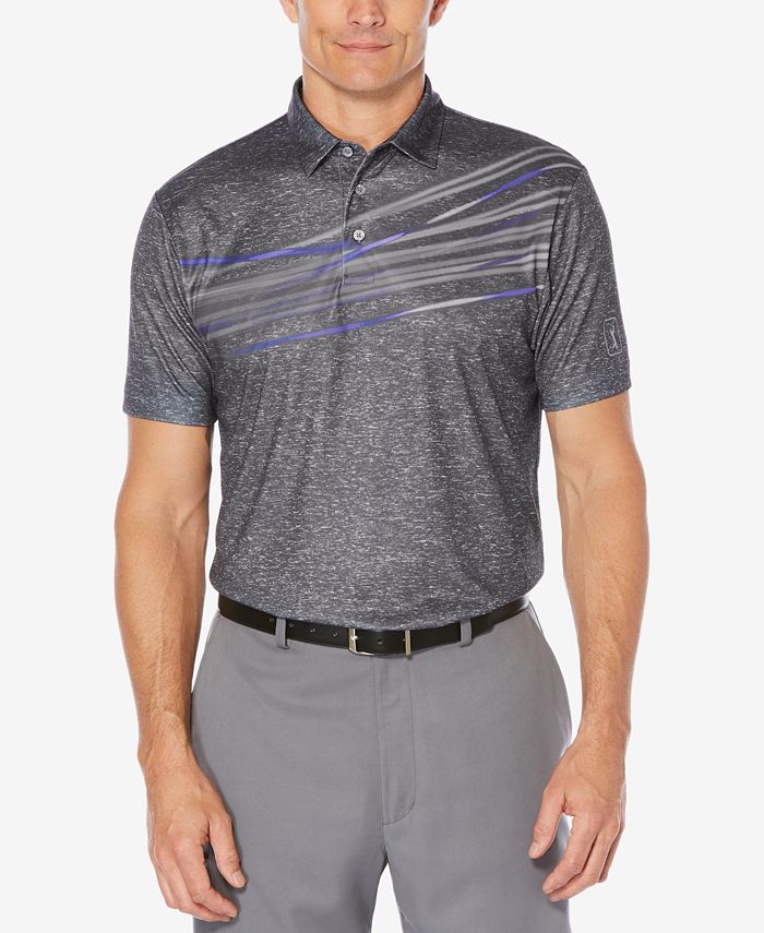 PGA TOUR Men's Slim Fit Kinetic Printed Polo - Macy's