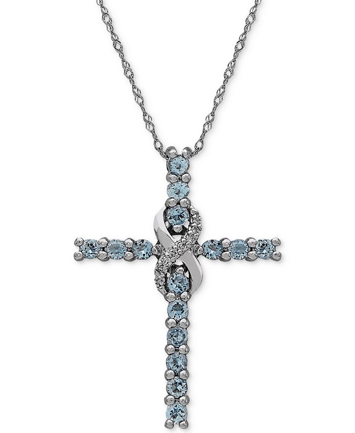 Macy s white sale gold cross necklace