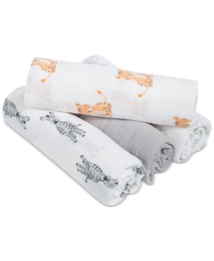 aden by aden + anais Baby Boys & Girls 4-Pk Animal-Print Cotton Swaddle Blankets