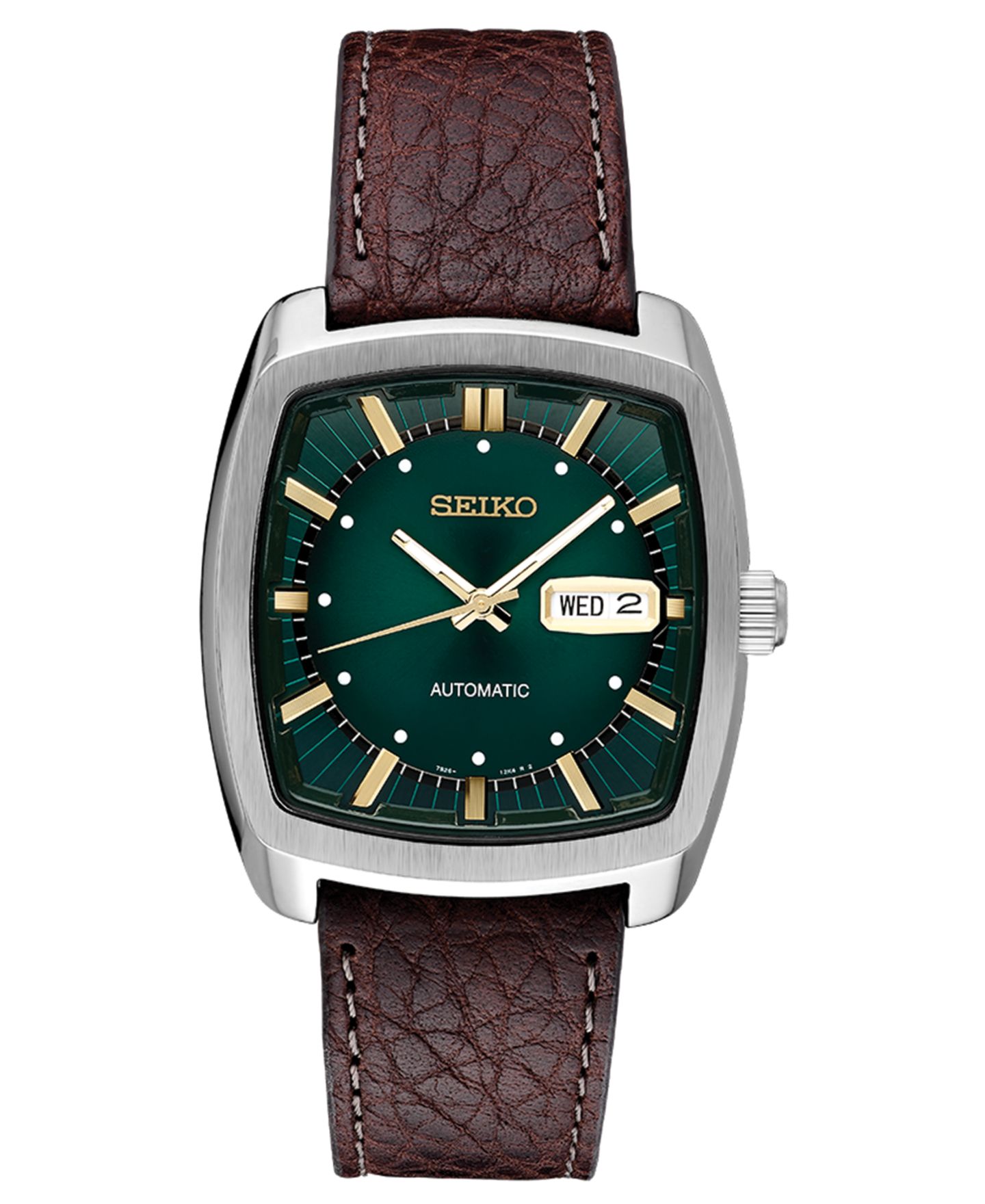 Мужские часы Seiko Automatic Recraft Brown Leather Strap Watch 40mm — фото 1
